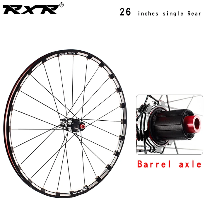 26 black Rear TA RXR 2" RX233 колесная карбоновая ступица MTB дисковый тормоз 5 подшипников комплекты велосипедных колес горный велосипед 7-11Speed через ось/QR MTB колеса - Цвет: 26 black Rear TA
