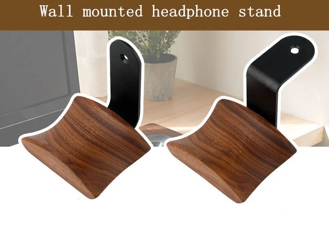Support de casque audio en bois de noyer