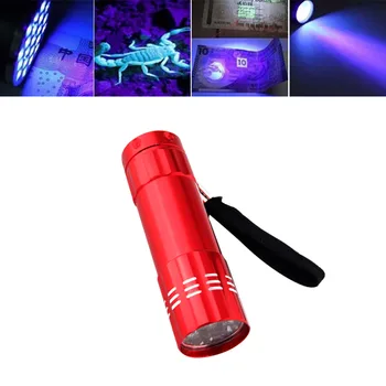 Mini UV ULTRA VIOLET 9 LED Flashlight Torch Light Waterproof Aluminum Lamp Outdoor Portable Tactical Lighting Tool UV Lamp tanie i dobre opinie CN (pochodzenie) kieszonkowe narzędzia uniwersalne