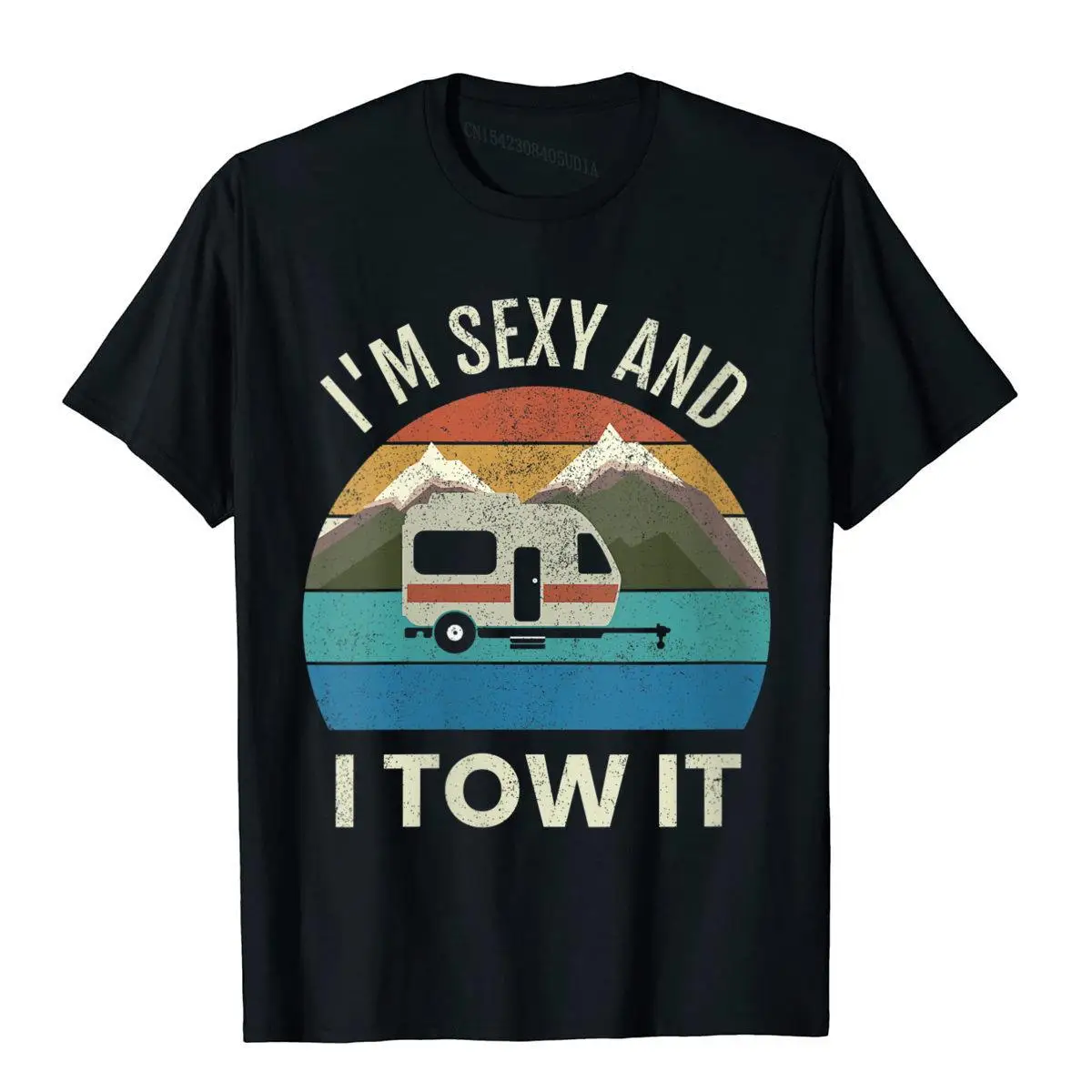 

Womens Camper Trailer RV Gift Vintage Funny I'm Sexy And I TOW It T-Shirt BeachSummer Tops Shirt Coupons Cotton Men's T Shirt