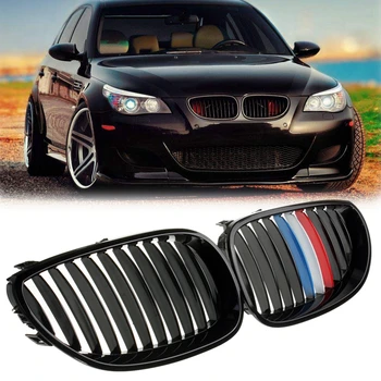 

Pair Gloss/Matte Black Car Front Sport Grill Kidney Grilles Grill For BMW 5 Series M5 E60/E61 2003 2004 2005 2006 2007 2008 2009