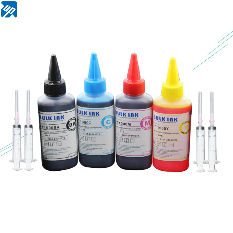 4 x 100ML Dye refill Ink Bottle ink for HP 121 122 123 140 141 300 301 302 21 22 60 61 62 63 650 652 651 901 INK cartridges | Компьютеры и