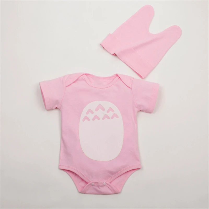 

Baby Romper Jumpsuit Cotton Short Sleeve With Hat Character Cartoon Totoro Baby Romper Clothes For 0-2T
