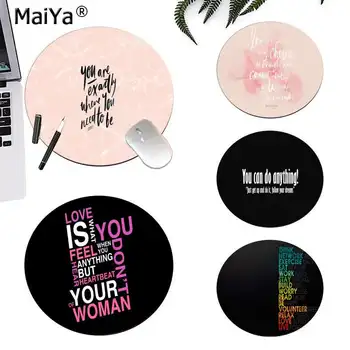 

MaiYa Motivational Quotes Word pattern in pink marble round Mouse pad PC Computer mat computer desk mat for gaming