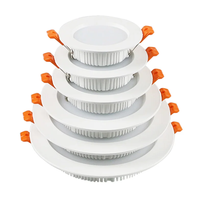 

LED Recessed Dimmable Ultra-thin LED Downlight 18W 24W 110V-240V 5730 Ceiling Lamp 12W warm white For store supermarket lighting