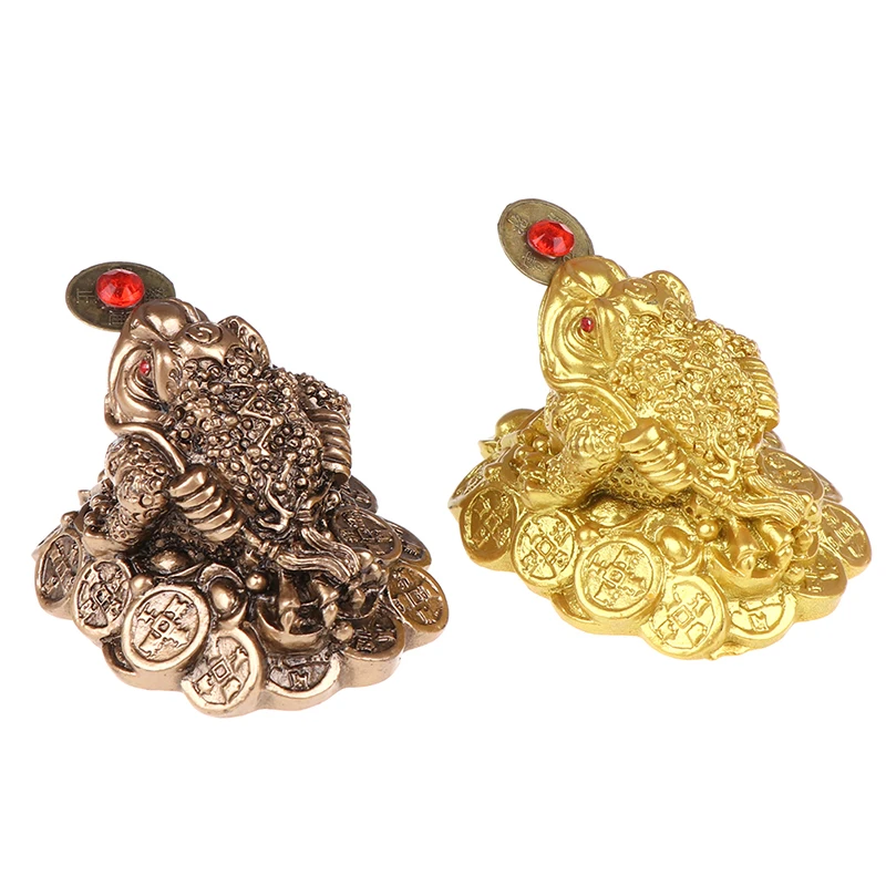 Chinese Fortune Frog Feng Shui Lucky Three Legged Money Toad Home Office Shop Business Decoration 1pcs