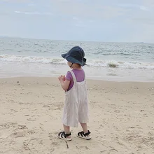 Комбинезон для девочек; Новинка г.; Детский комбинезон; хлопковые тонкие летние брюки для девочек с пятью точками; темпераментный летний детский нагрудник