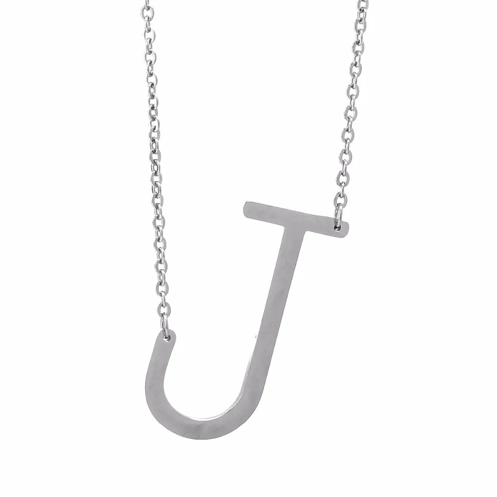 Трендовое ожерелье из нержавеющей стали, золото/серебро, 26 букв алфавита, заглавная буква, ожерелье для женщин, ожерелье с буквами и цепочкой, ювелирное изделие