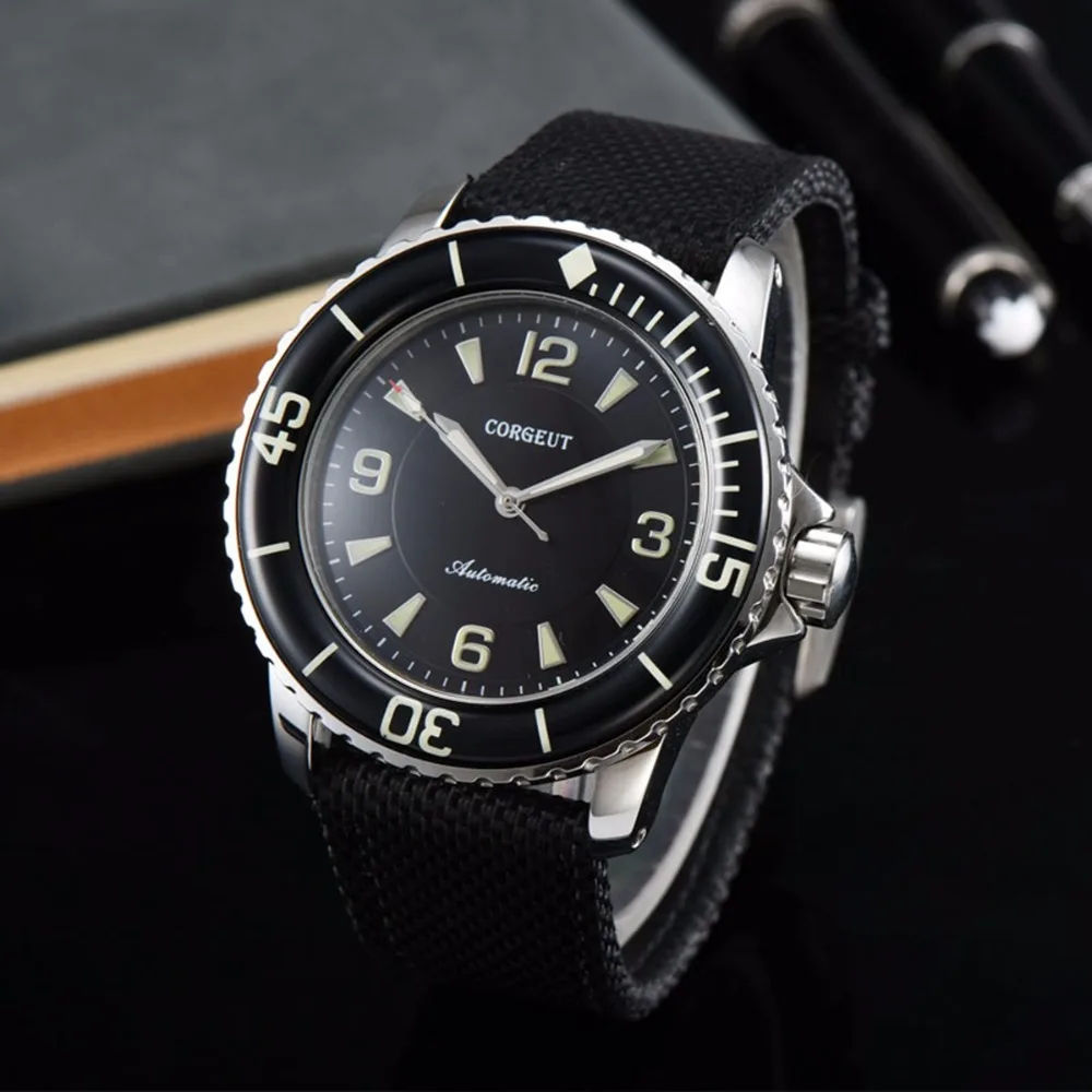 Corgeut 45 мм спортивные дизайнерские часы Роскошные Лидирующий бренд miyota 8215 механические светящиеся стрелки автоматические винтажные мужские часы