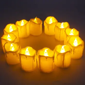 

Halloween Decorations Candles,Flameless Votive LED Tea Lights,Battery Operated Fake Candles Realistic Tear Drop Candles