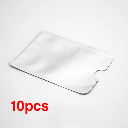 10PCS Brand New High Quality Anti Rfid Shielding Card Reader Lock Bank Card Sleeve Protection ID NFC Aluminum Credit Card Sleeve blank (10pcs)