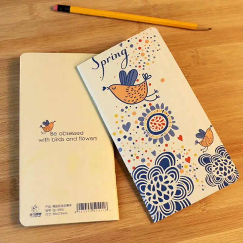 Portable Mini Cute Floral Bird Planner Notebook Blank Kraft Paper Diary Journal Travel Notepad Book Office School Supplies Portable Mini Cute Floral Bird Planner Notebook Blank Kraft Paper Diary Journal Travel Notepad Book Office School Supplies