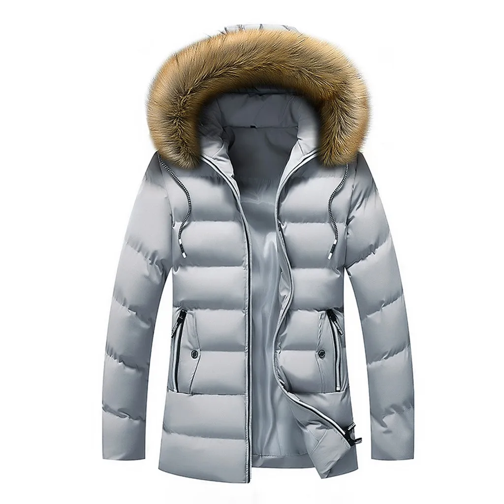 Уличная мужская одежда зимнее пальто мужское зимнее средней длины однотонное утолщенное хлопковое Стеганое пальто с капюшоном casaco