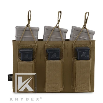 

KRYDEX Triple Open Top Magazine Pouch For Shooting Airsoft Military Tactical 5.56 & Pistol MOLLE/PALS Holster Mag Carrier CB