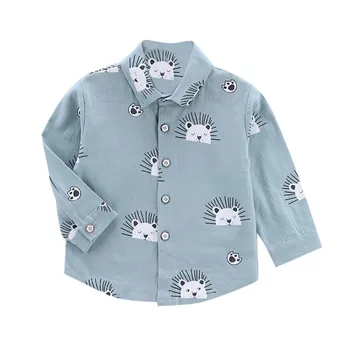 

Boy Long-sleeved Shirt New Children's Clothing Spring and Autumn Baby Childrens Collar Shirt 1-4 Year Old Shirt