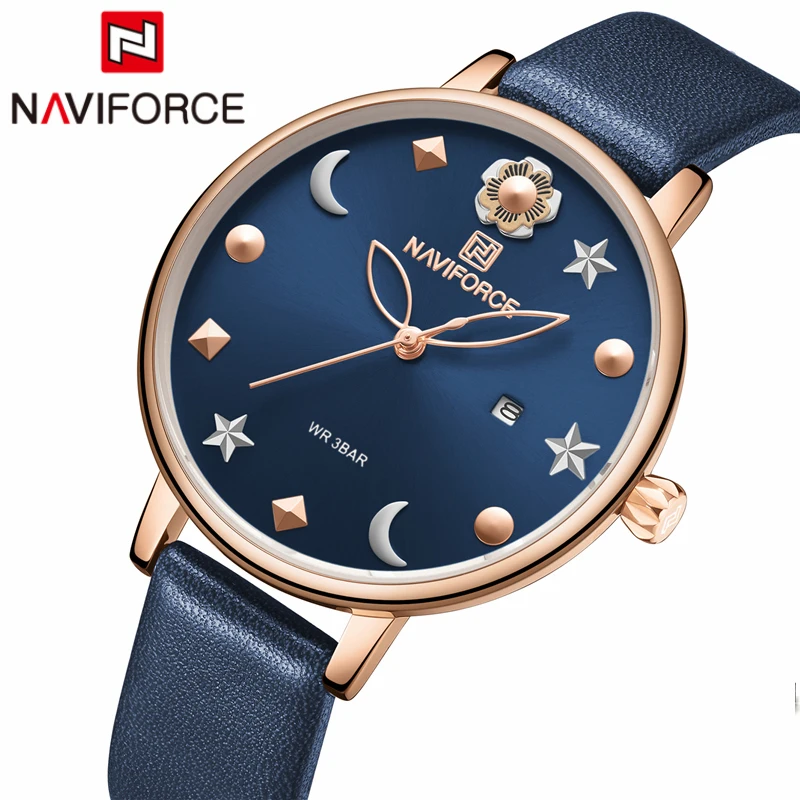 Часы NAVIFORCE женские кварцевые из нержавеющей стали водонепроницаемые|Женские