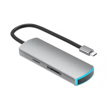 

Multifunction 6 in 1 Type C to HDMI HUB USB3.1 Adapter Video Converter with Indicator