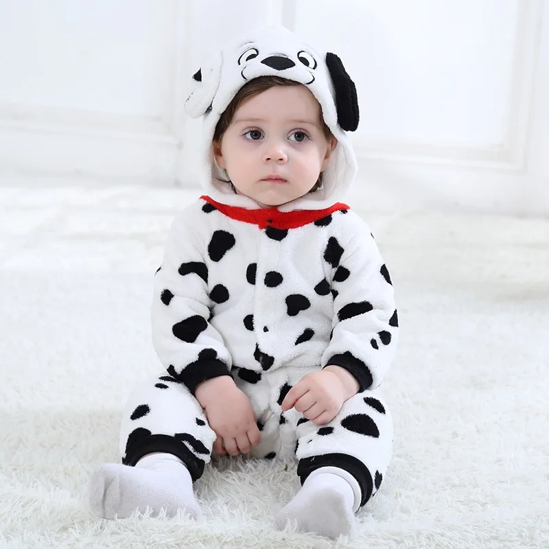 Коллекция года, осенне-зимняя одежда для новорожденных одежда унисекс на Хэллоуин комбинезоны для мальчиков, детский костюм с пандой для девочек, комбинезон для малышей возрастом от 3 до 24 месяцев - Цвет: Dot Dog