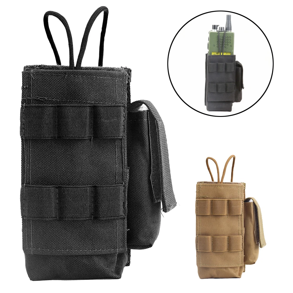 

Tactical Radio Holder Holster Molle Military Walkie-talkie Bag Interphone Storage Case Airsoft Magazine Pouch Hunting Accessory