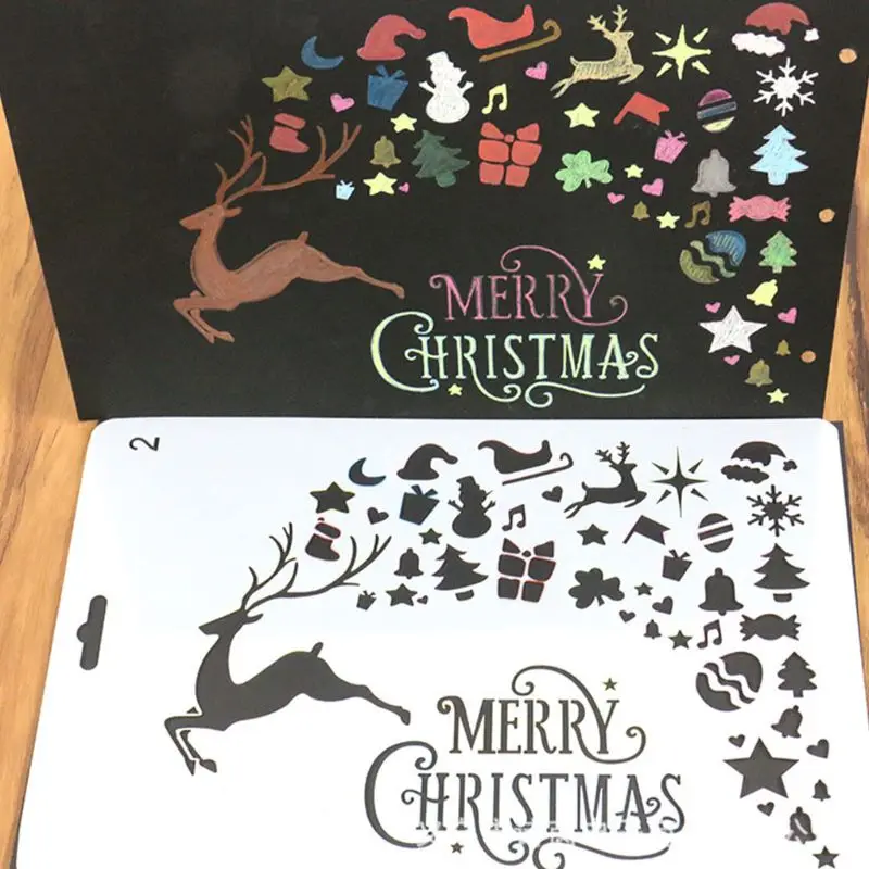 

10-Pack (6.8X10.2 Inch) Christmas Stencils Painting and Drawing Stencil Template