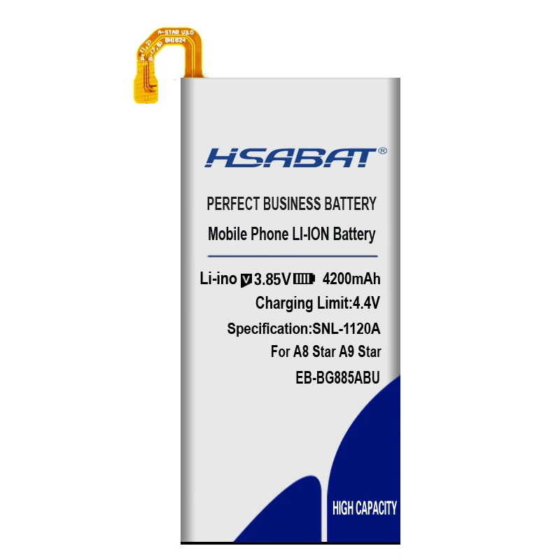 HSABAT 4200 мА/ч, EB-BG885ABU Батарея для Samsung Galaxy A8 звезда(A9 звезда) SM-G885F SM-G8850 SM-G885Y