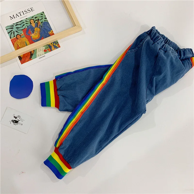 Unibaby/мужские и женские детские Customizable-, новые товары, разноцветные эластичные универсальные джинсы из Южной Кореи