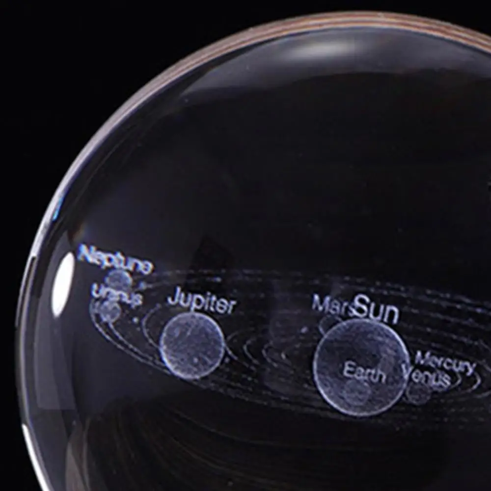 

3D Solar System Crystal Ball Planets Glass Ball Laser Engraved Globe Miniature Model Home Decor Astronomy Gift Ornament