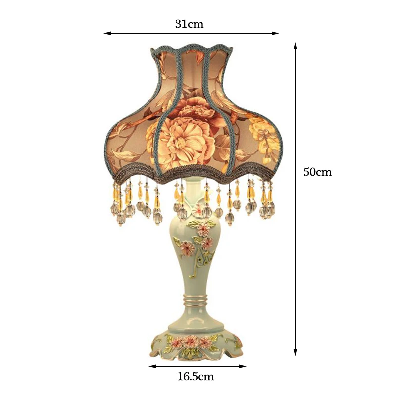 Настольная лампа в европейском стиле, прикроватный светильник для спальни, креативная современная настольная лампа из смолы