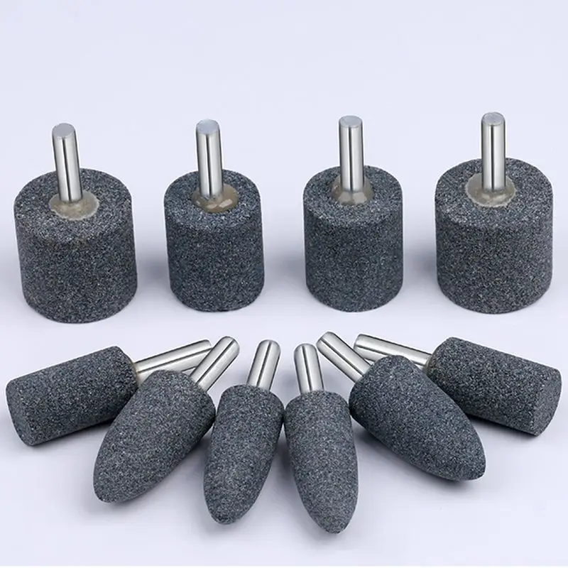 

10pcs Cylinder Cone Brown Corundum Grinding Wheel Polishing Electric Grinding Head Metal Grinding for Electric Drill Mill