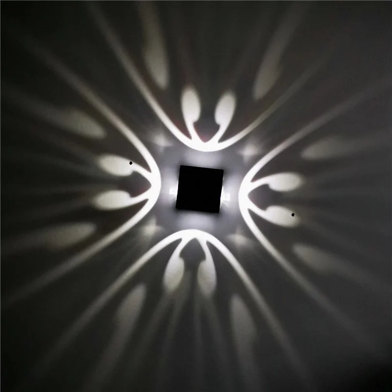 Светодиодный настенный светильник с квадратной бабочкой для помещений, креативный светильник с эффектом, светильник для бара, фоновая настенная декоративная лампа 1w