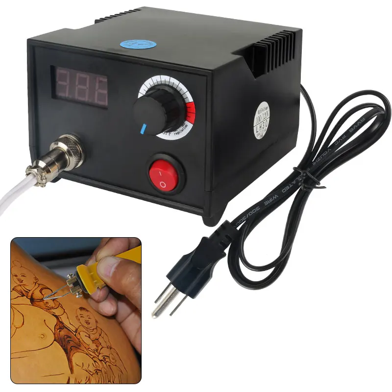 

110V/220V Adjustable Temperature Wood Burner Pyrography Pen Burning Machine Gourd Crafts Tool Set With Welding Wire