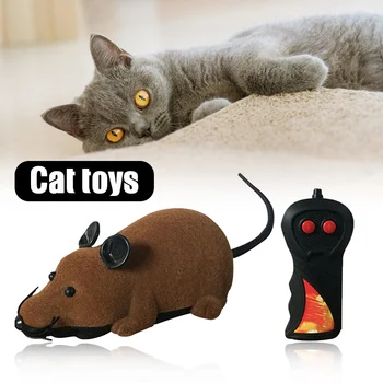 

RC Mouse Cat Toys Wireless Remote Control Rat Interesting Toy for Pet Cat Kitten can CSV