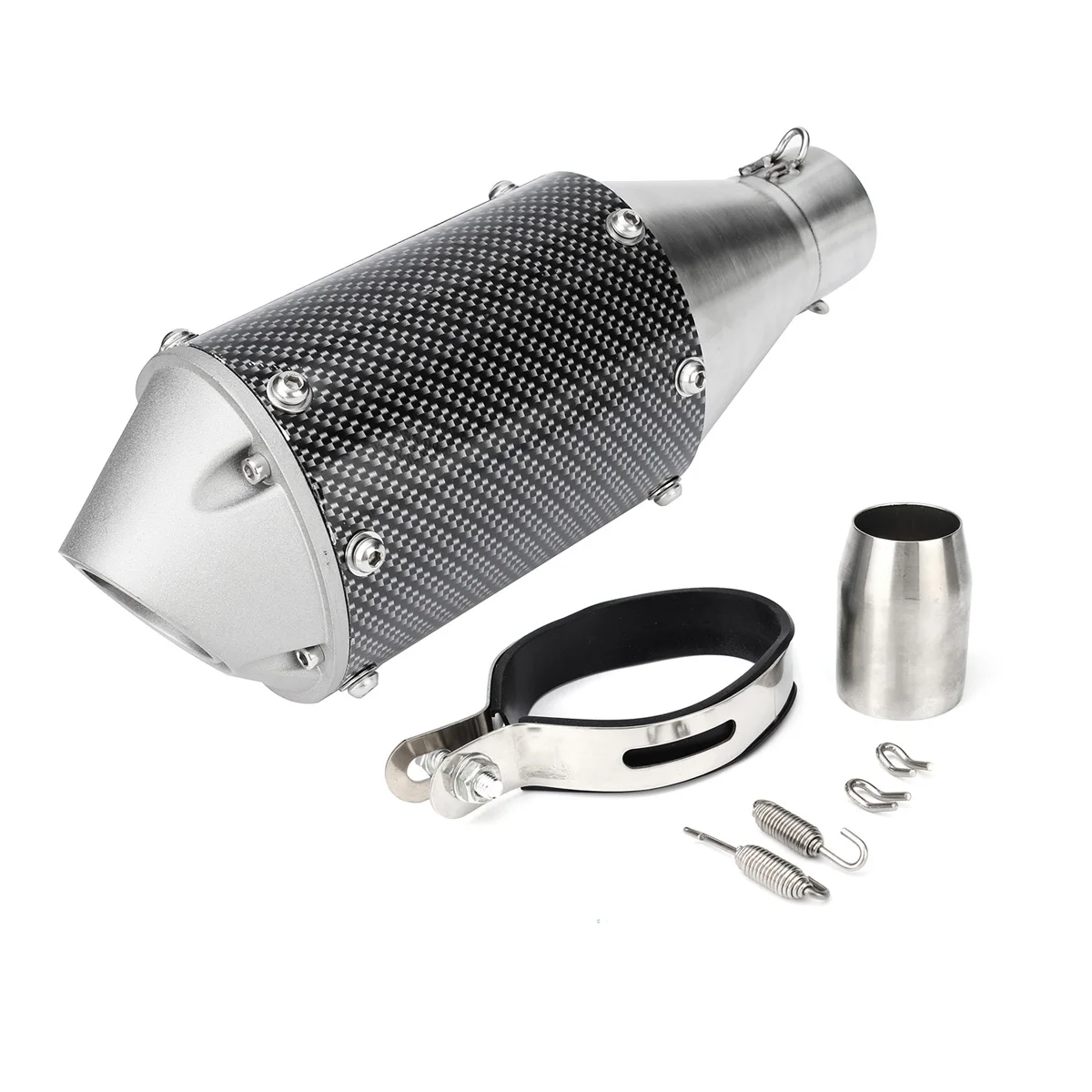 

Hot New Universal 38-51MM Motorcycle Exhaust Muffler Pipe Stainless Steel Scooter Motorbike Pipe Carbon Fiber Tail Exhaust Pipe