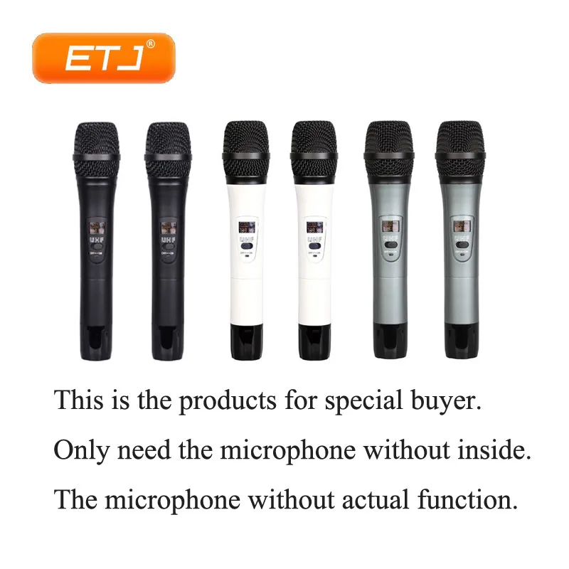 

The microphone frame wireless microphone UHF without effect 2 black 2 white 2 grey totally 6 handheld