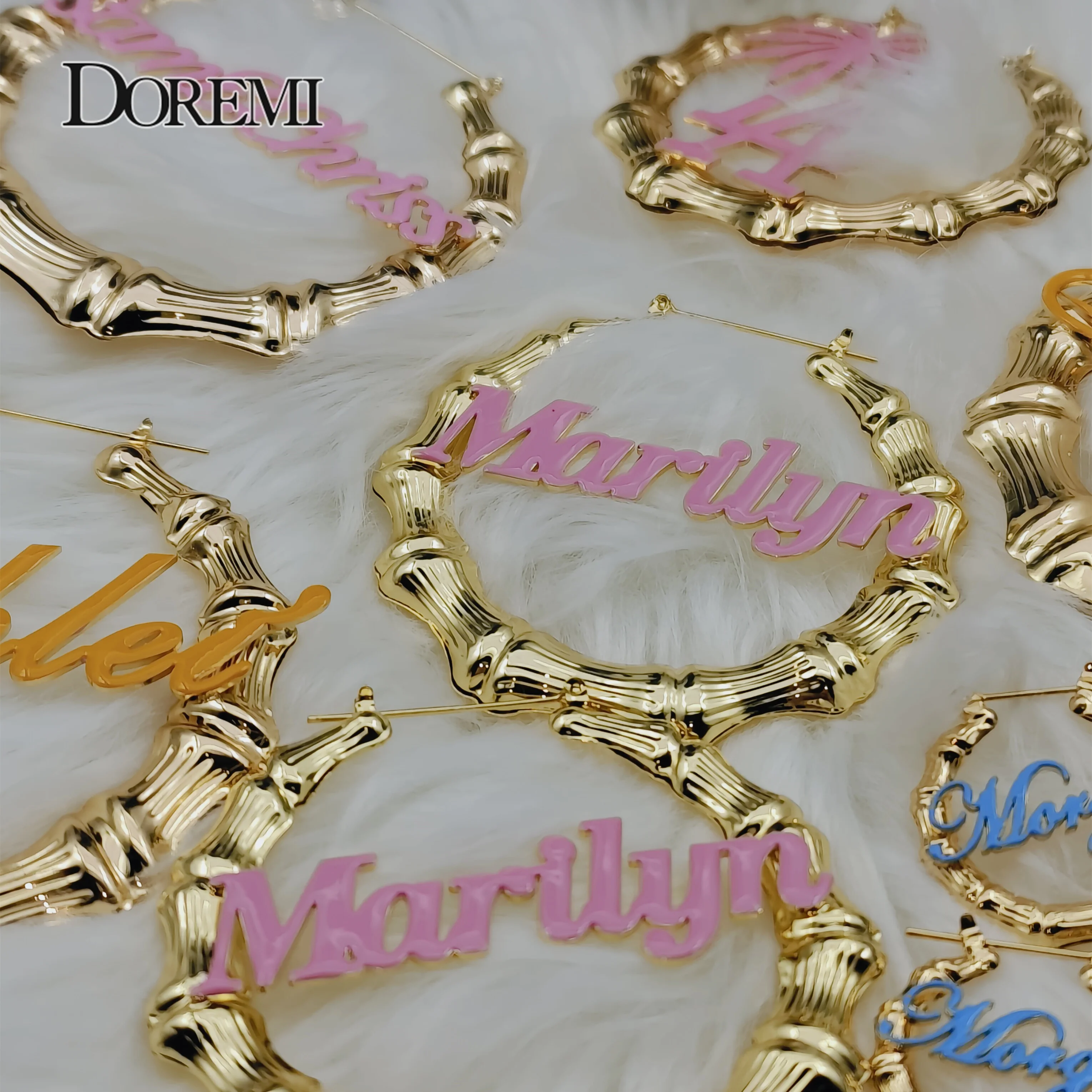 DOREMI Stainless Steel 30-100MM Custom Name Earrings