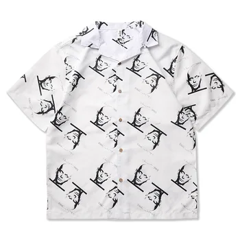 

Men's Loose Shirt Men's Short Sleeve Digital Printing Casual Half Sleeve Shirt 2020 New Style Shirt Men