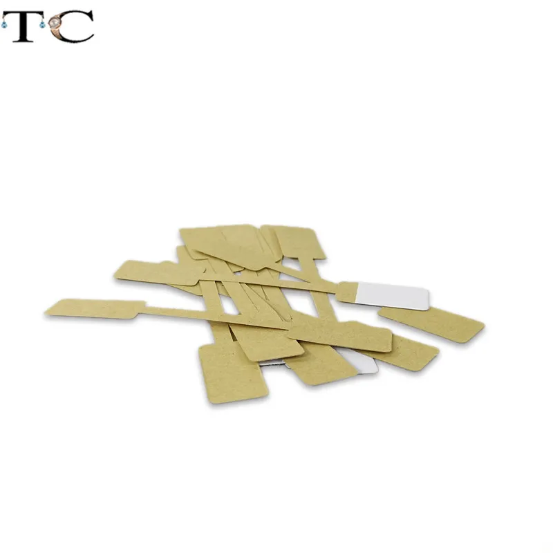 6x1.2cm Kraft Karft бумажный ценник для ювелирных изделий прямоугольная круглая форма самоклеющаяся этикетка ювелирный магазин инструмент кольцо браслет ювелирные бирки 50 шт./лот - Цвет: 6x1.2cm Kraft