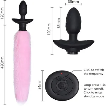 Wireless Remote Control Swing Vibration Fox Tail Anal Plug Silicone Vibrating Butt Plug Cosplay Adult Games SM Gay Anal Sex Toys 6