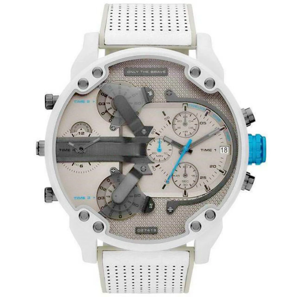 Stainless Steel Watch for Men with Large Dial Quartz Men Watches DZ Fashionable Luxury Business Watches for Men Leather Watches