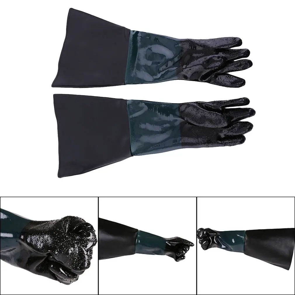 60 см ПВХ перчатки мягкие удобные пескоструйные рабочие перчатки для шкаф для пескоструйной обработки противоскользящие перчатки для