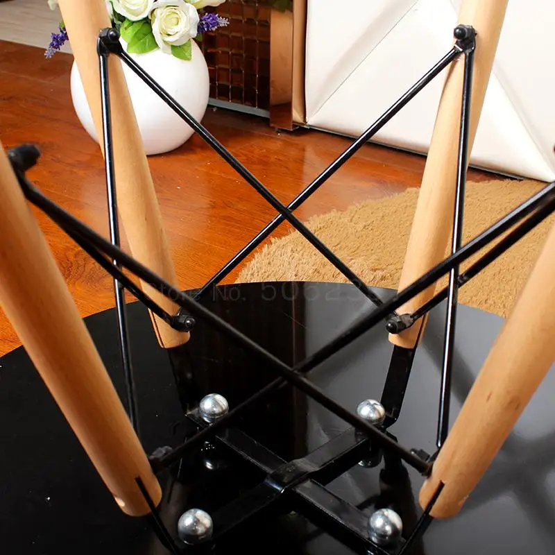 Стеклянный круглый стол упрочненный экономичный простой стол для разговора современная мода деревянные ножки бытовой обеденный стол экономичный студенческий стол