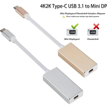 

Type C to Mini DP 4K 60Hz Type C to Mini Display Port Adapter Plug and Play Thunderbolt 3 to Mini DP Converter for MacBook Pro