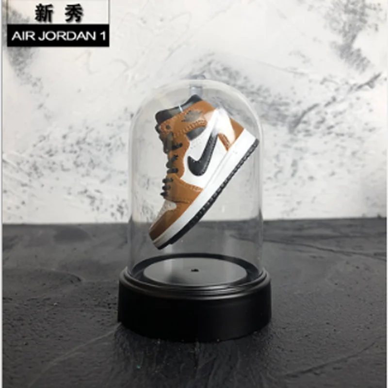 Jordan aj1 дисплей бутылка Баскетбольная обувь модель мини 3D Трехмерная обувь модель мини-орнамент брелок бутик - Цвет: Светло-серый