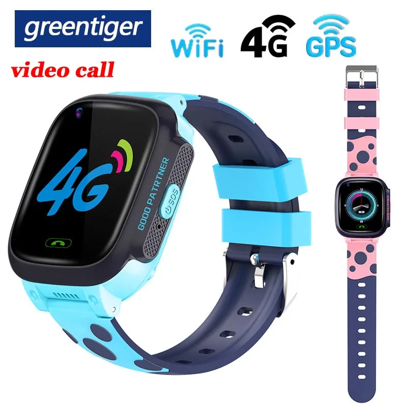 Greentiger Kids Smart Watch 4G GPS WIFI Tracking Video Call Waterproof SOS Voice Chat Children Smartwatch For Boy Girl VS A36E