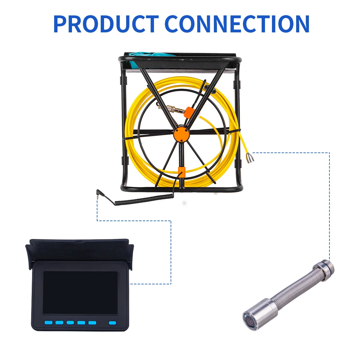 portable cctv camera 8500mAh Battery Capacity HD DVR Pipeline Camera 16GB Card  SYANSPAN IP68 Industrial Drain Sewer Pipe Inspection Camera Endoscope home camera