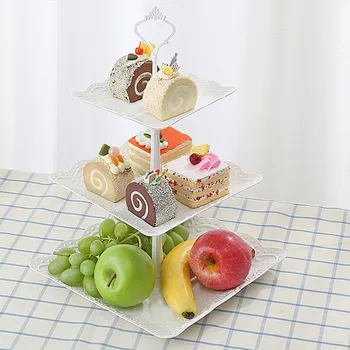

3-Tier Cupcake Stand Cake Dessert Wedding Event Party Hollow Out Display Tower Plate Round Fruit Cake Storage Shelf Kitchen 2020