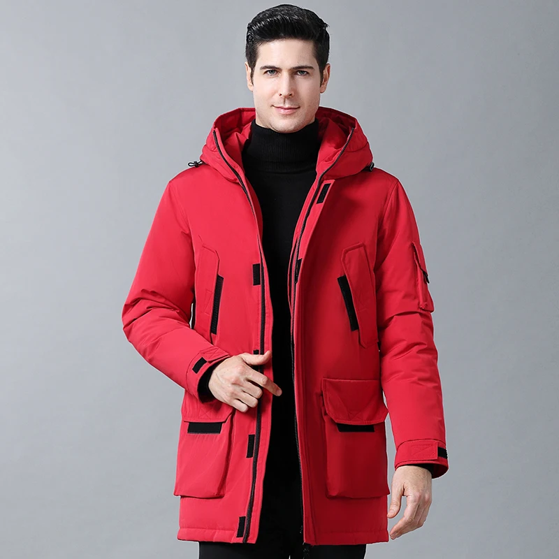 High Quality Winter Jacket Men Hooded Windproof Waterproof Men's Long Down jacket Parka Coat 90% White Duck Down Jackets