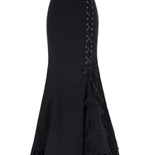 Sovalro Soild тонкая женская облегающая юбка на шнуровке с боковой повязкой, Женская юбка для вечеринки, сексуальная юбка-Русалка для женщин