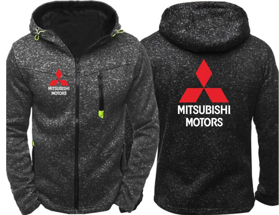 Новая модная толстовка с логотипом Mitsubishi, мужские толстовки на весну и осень, флисовая хлопковая куртка на молнии, мужская одежда в стиле хип-хоп