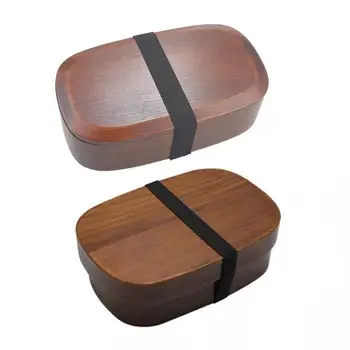 

Wooden Lunch Box Japanese-Style Bento Box Sushi Box Eco-Friendly Food container Rectangular Compartment Single-Layer